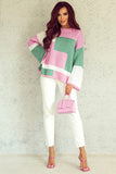 Colorblock Drop Shoulder Bell Sleeve Sweater