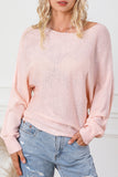 Pull à manches dolman et nœud papillon en ruban rose