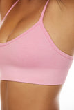 Soutien-gorge de sport actif rose croisé à bretelles dans le dos