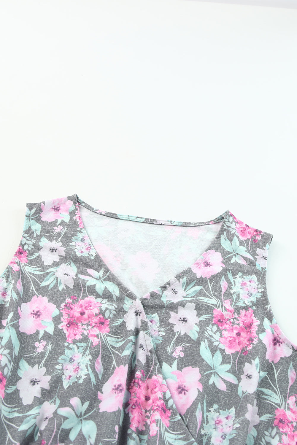 Vintage Wash Floral Print Sleeveless Romper