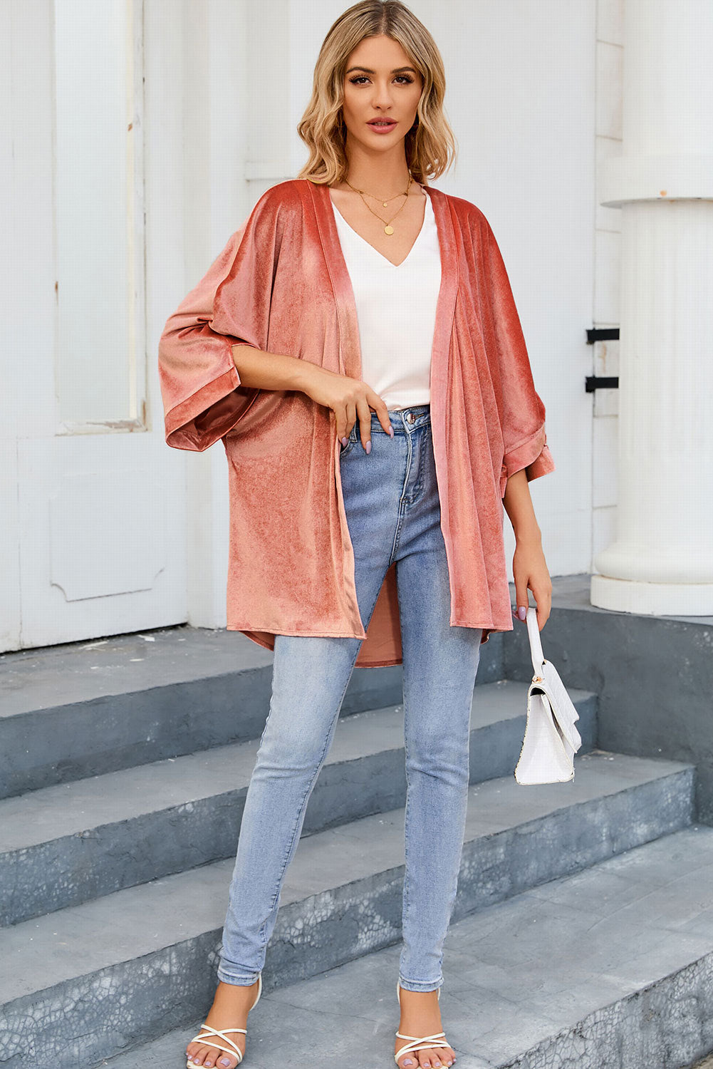 Retro Velvet Wide Sleeves Cardigan