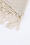 Lightweight Knit Fringe Hem Loose Sweater