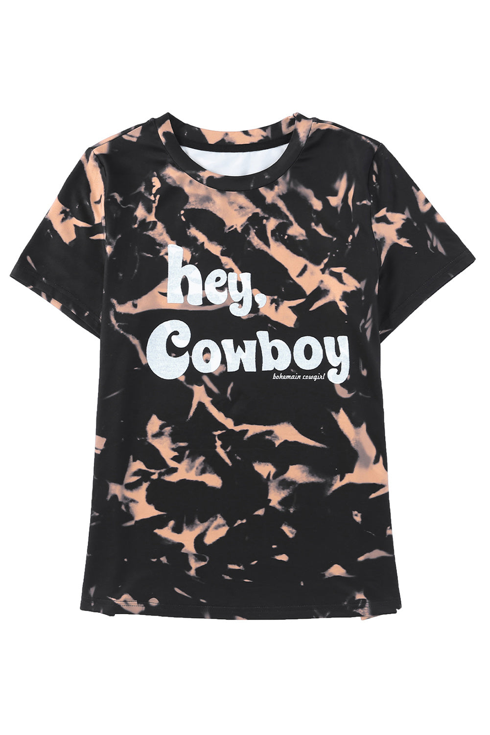 Noir Hey, Cowboy Tie Dye T-shirt à manches courtes imprimé 