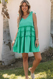 Tie Straps Frilled A-line Mini Dress