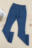 Vintage Casual Pocket Flared Jeans