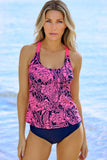 Floral Printed Blouson Tankini Top