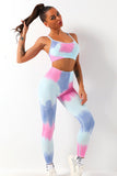 Tie Dye Criss Cross Strappy Sports Bra