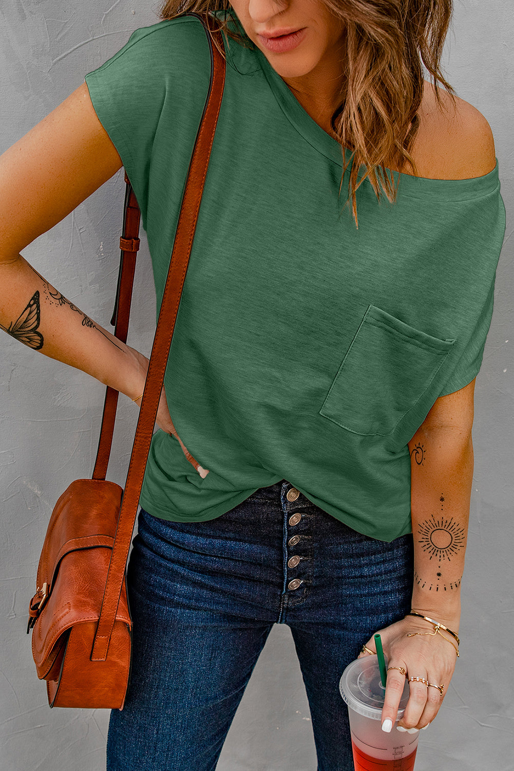 Pocketed Tee with Side Slits