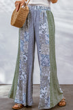 Paisley Mixed Print Wide Leg Pants