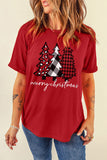 Gray Christmas Santa Hat Snowflake Slogan Graphic Tee