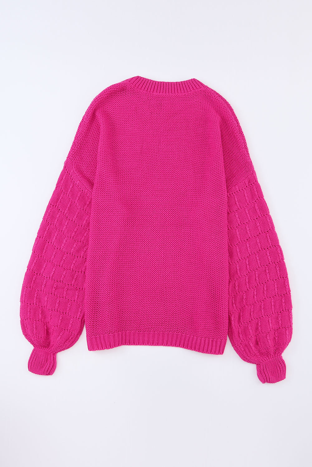 Hollowed Bubble Sleeve Knit Sweater