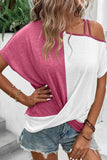 Asymmetric Strappy Cold Shoulder Long Sleeve Top