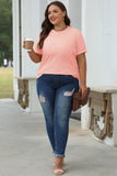 Khaki Casual Plain Crew Neck Tee