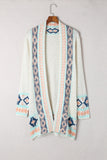 Aztec Print Open Front Cardigan