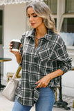 Plaid Button Up Long Sleeve Shirt with Pocket