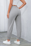 Pantalon de jogging taille haute smocké gris 