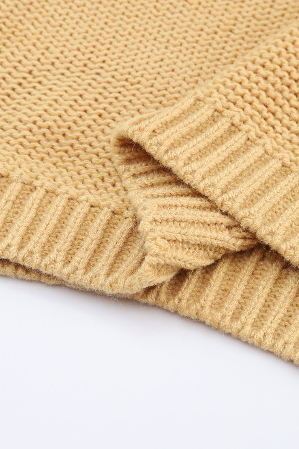 Hollowed Bubble Sleeve Knit Sweater