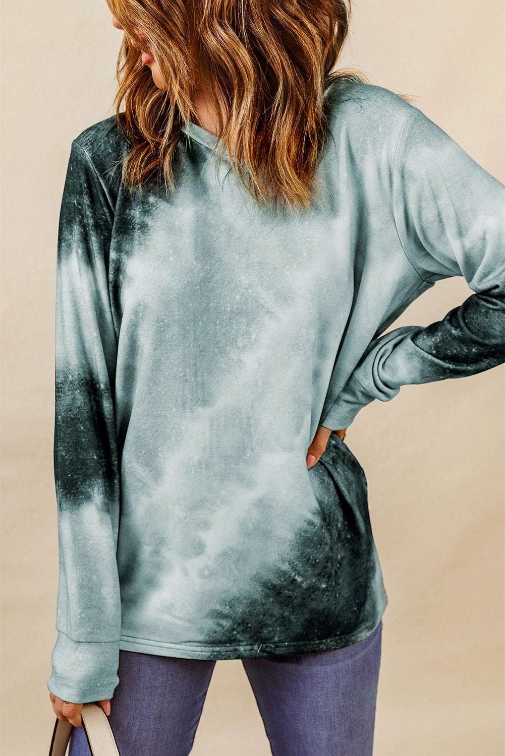 Ombre Tie-dye Long Sleeve Top