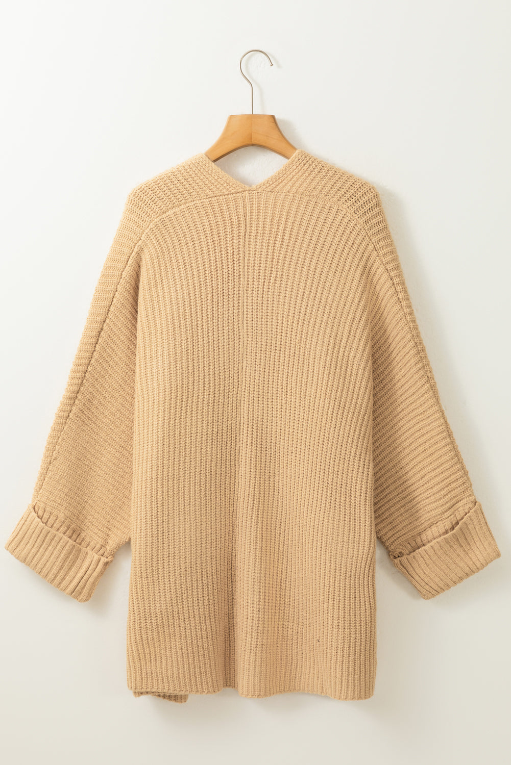 Oversized Fold Over Sleeve Sweater Cardigan