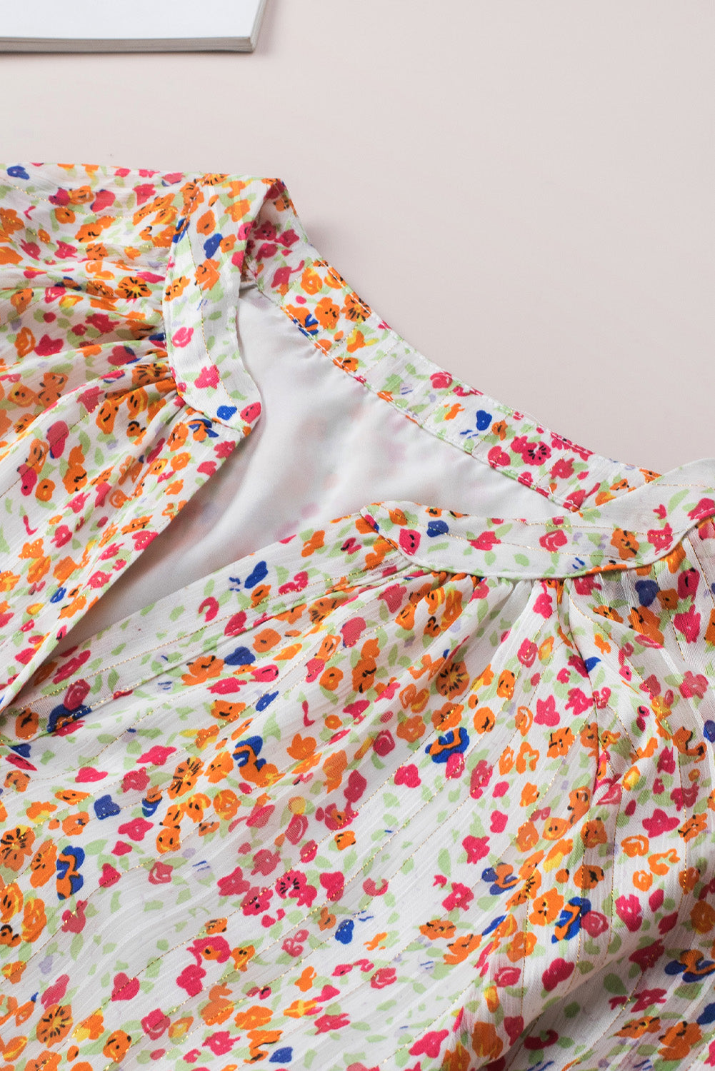 Chemise boutonnée sur le devant à imprimé floral bohème multicolore 