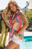 Multicolor Abstract Geometric Print Sleeveless Shirt