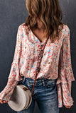 Tiered Ruffled Bell Sleeve Floral Bodysuit