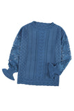 Crochet Lace Pointelle Knit Sweater