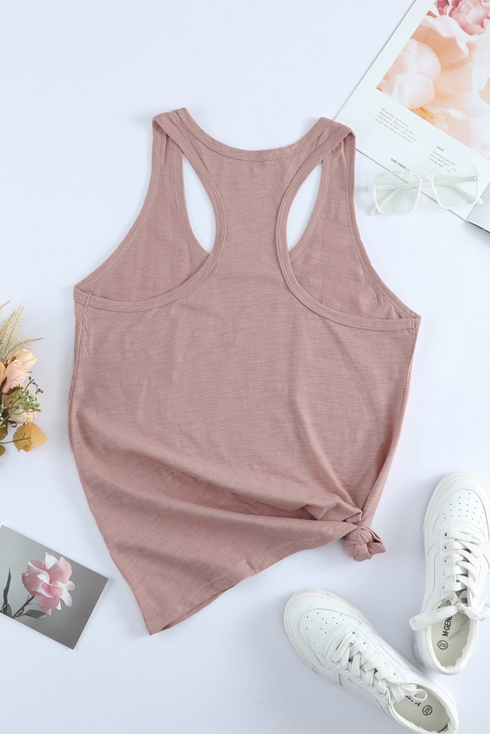 Scoop Neck Basic Solid Tank Top