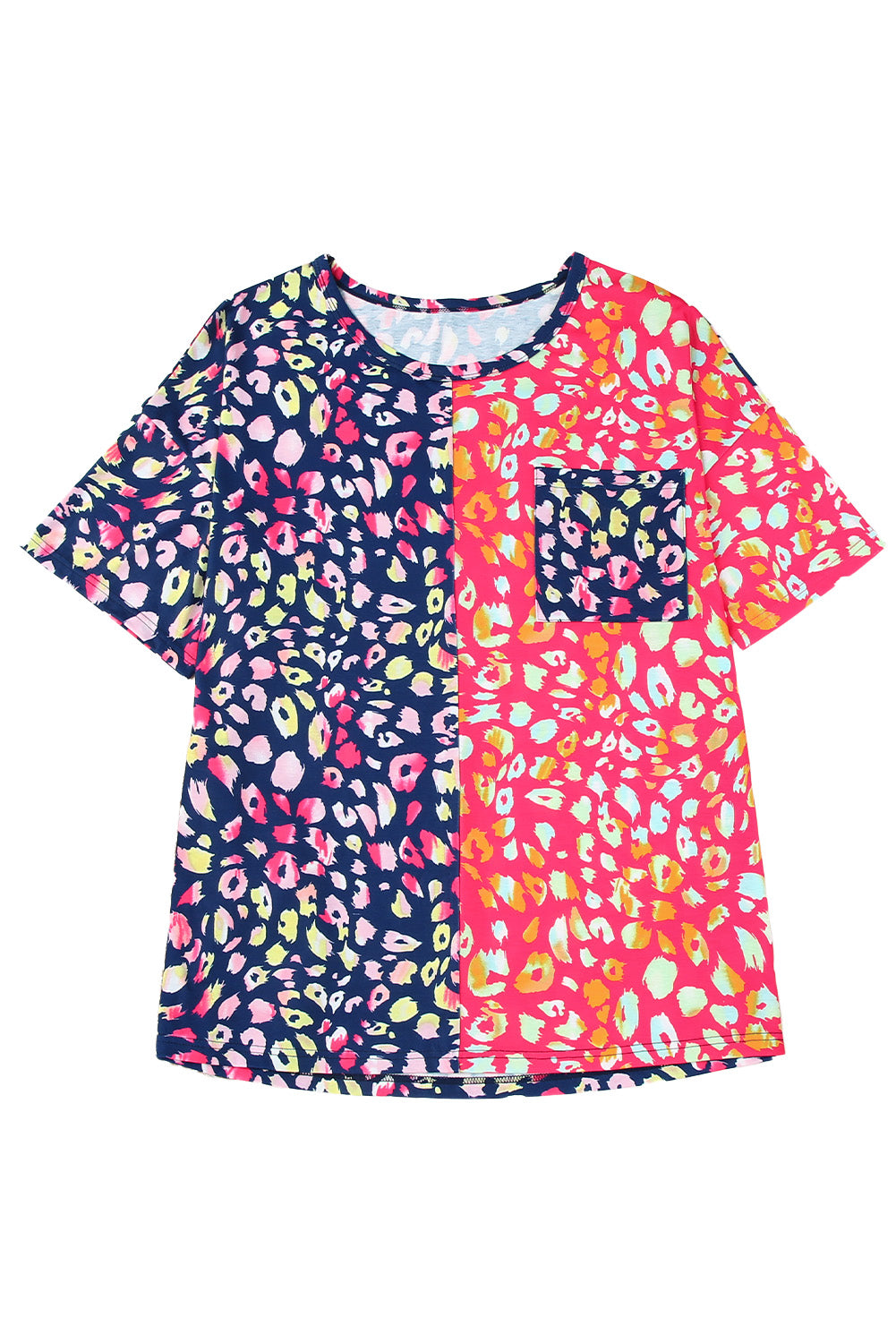 Plus Size Colorblock Short Sleeve Top