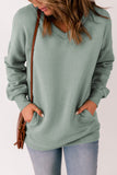 Ribbed V Neck Drop Shoulder Sweatshirt