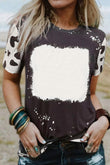 Tie Dye Bleached Crew Neck Short Sleeves T-shirt