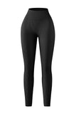 Pantalon de yoga taille haute côtelé noir