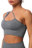 Soutien-gorge de sport asymétrique gris à une épaule