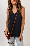 V Neck Racerback Tank Top with Pocket