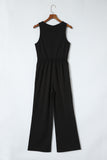 Solid Sleeveless Wide Leg Jumpsuit