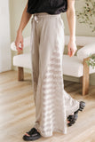 Smoke Gray Boho Lace Patchwork Wide Leg High Waist Pants