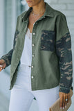 Camo Print Patchwork Button-up Jacket