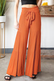 Smocked Waist Tiered Wide Leg Pants