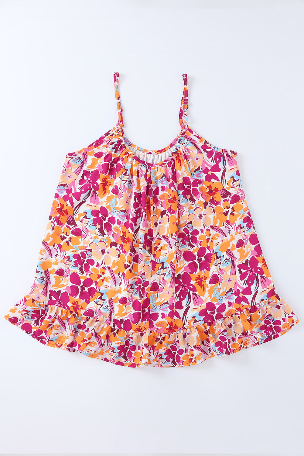 Floral Print Loose Fit Spaghetti Strap Tank Top