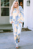 Tie Dye Henley Top and Drawstring Pants Outfit