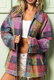 Multicolor Brushed Plaid Pocketed Oversize Shacket