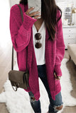 Apricot Plaid Knitted Long Open Front Cardigan