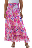 Boho Geometric Print Maxi Skirt