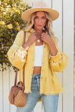 Distressed Fringe Trim Denim Jacket