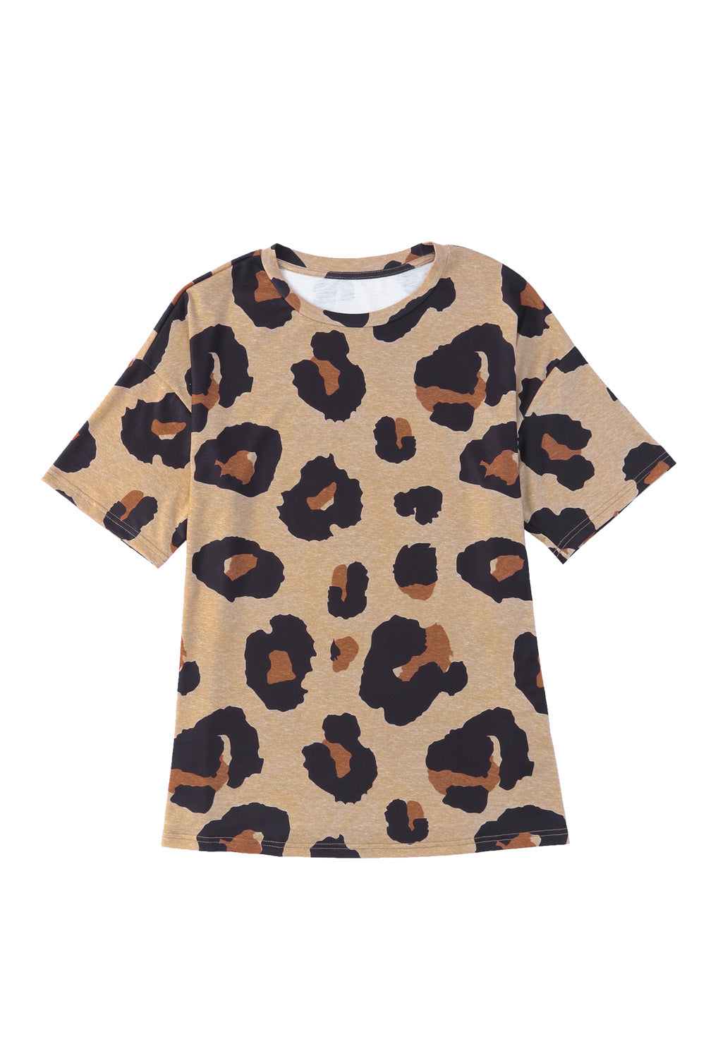 Leopard Splicing Sleeve Ruffle Loose Sweatshirt