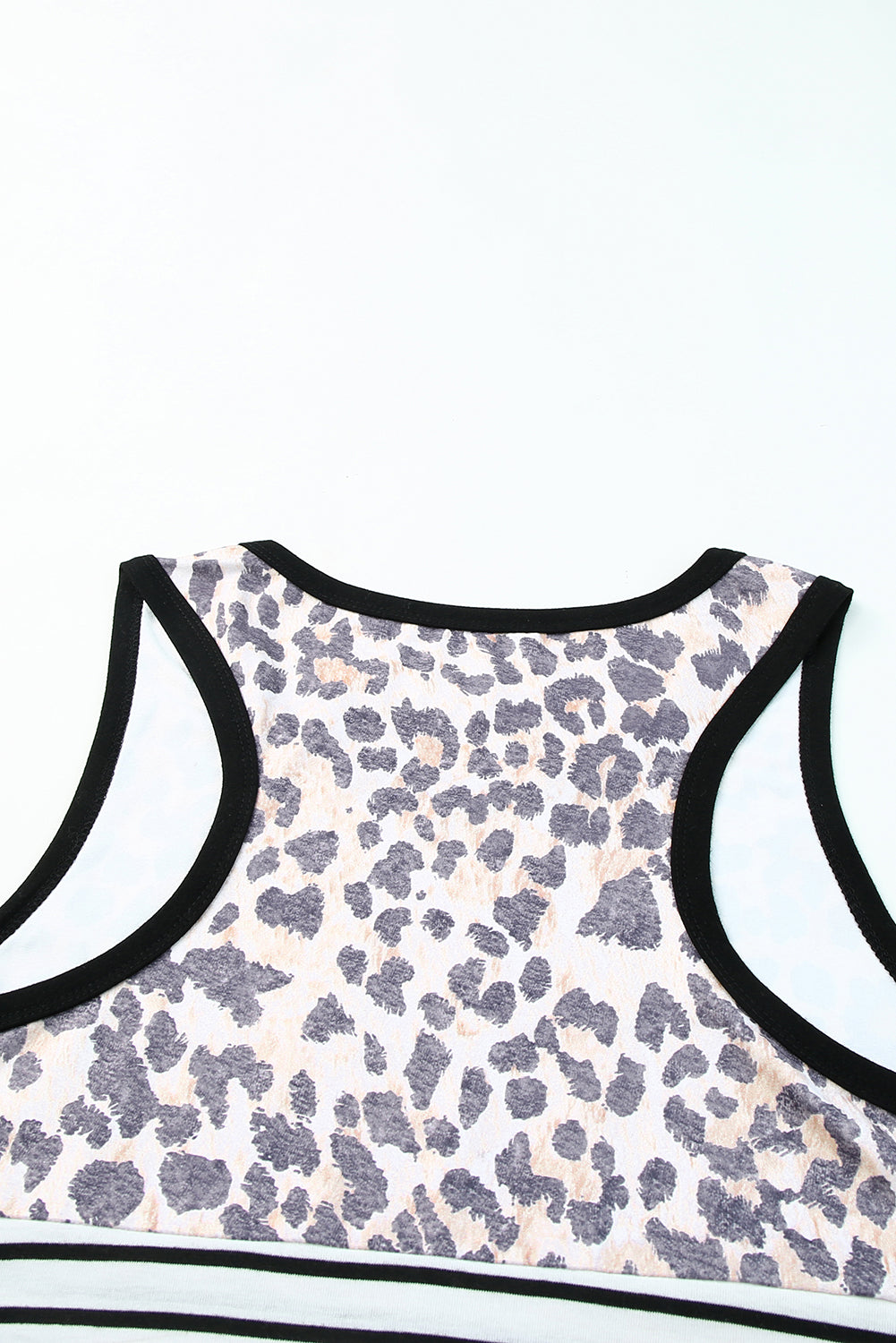 Leopard Striped Color Block Casual Tank Top