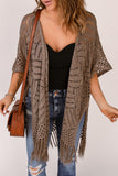 Loose Knitwear Kimono with Slits