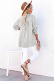 Sky Blue Crinkle Textured Loose Henley Top