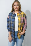 Plaid Colorblock Patchwork Shirt