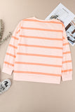 Striped Drop Shoulder Pullover Sweatshirt